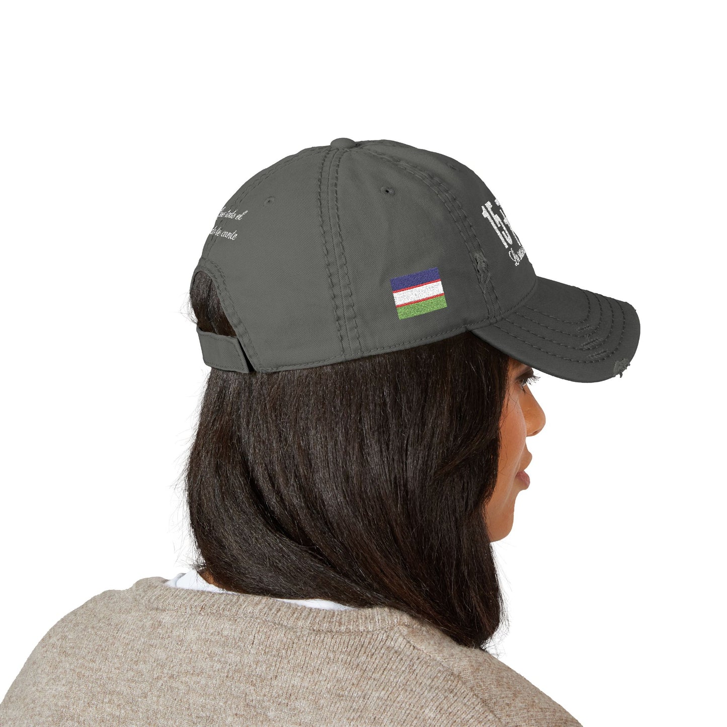 Distressed Embroidered Cali Hat